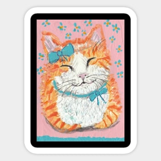 cute  cat acrylic painting Sticker